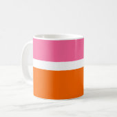 Mug Design de bloc de couleur rose blanc orange clair (Devant gauche)