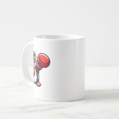 Mug Design de boîte de pingouin de dessin cool (Devant gauche)