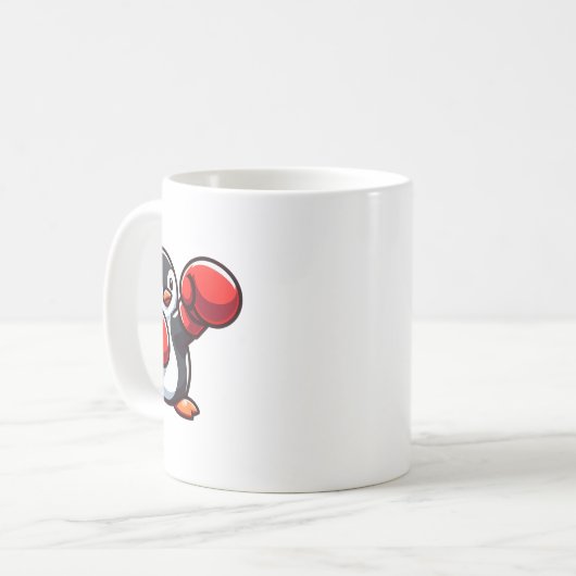 Mug Design de boîte de pingouin de dessin cool (Devant gauche)