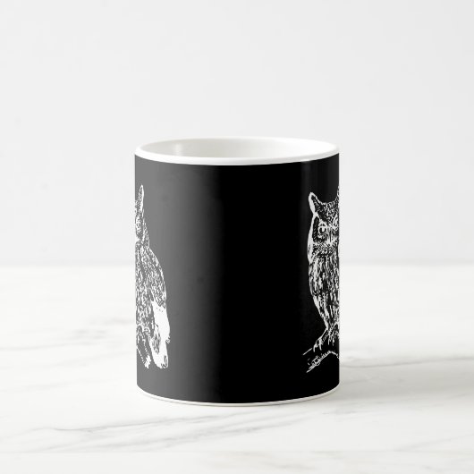Mug Design de Chouette noire et blanche (Centre)