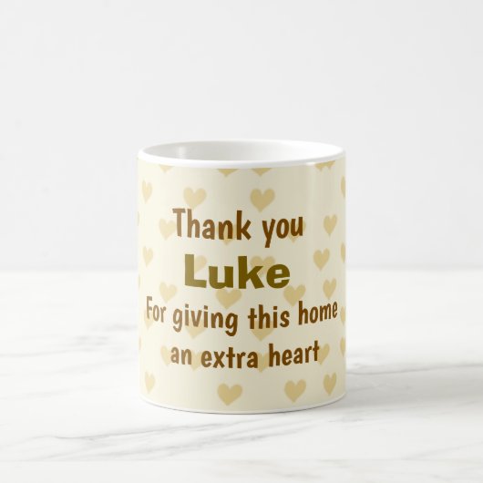 Mug Design de coeur de Merci personnalisé (Centre)