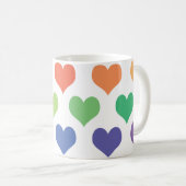 Mug Design de coeurs colorés (Devant droit)