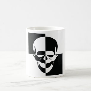 Mug Design de crâne d'illusion optique en noir et blan