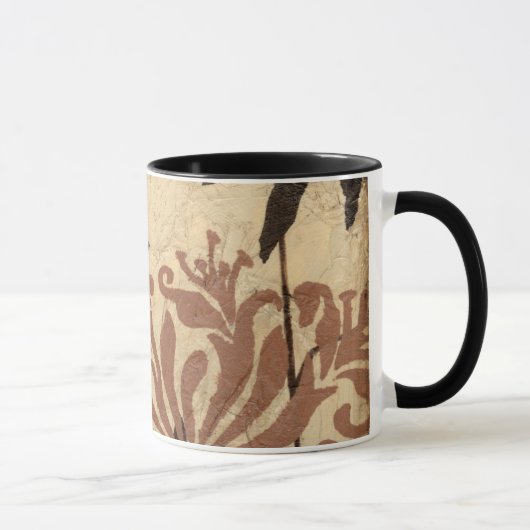 Mug Design de crayon floral avec Feuilles tawny (Droite)