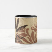 Mug Design de crayon floral avec Feuilles tawny (Centre)