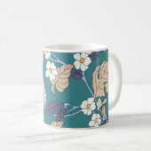Mug design de fleur illustration textile art, motif, d (Devant droit)