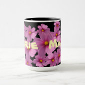 Mug Design de fleurs de cosmos pourpre sur un Arrière (Centre)