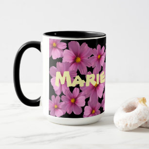 Mug Design de fleurs de cosmos pourpre sur un Arrière