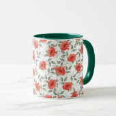 Mug Design de fleurs de pavot rouge (Devant droit)