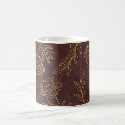 Mug Design de fleurs dorées (Centre)