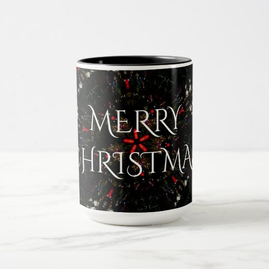 Mug Design de fleurs kaléidoscopiques rouge noir et bl (Centre)