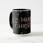 Mug Design de fleurs kaléidoscopiques rouge noir et bl (Devant gauche)