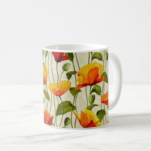 Mug Design de fleurs orange (Devant droit)