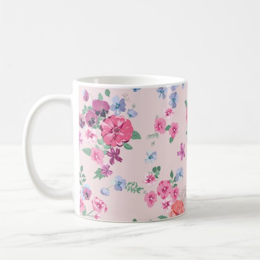 Mug Design de fleurs printanières. Motif floral incomp (Gauche)