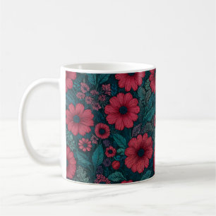 Mug Design de fleurs rouges