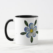 Mug Design de Flor Pixelada com Folhas Esverdeadas (Gauche)