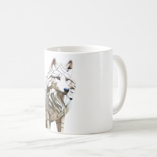 Mug Design de la moisissure de loup blanc (Devant droit)