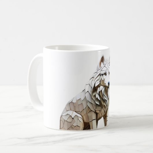 Mug Design de la moisissure de loup blanc (Devant gauche)