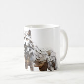 Mug Design de la moisissure de loup blanc (Devant droit)