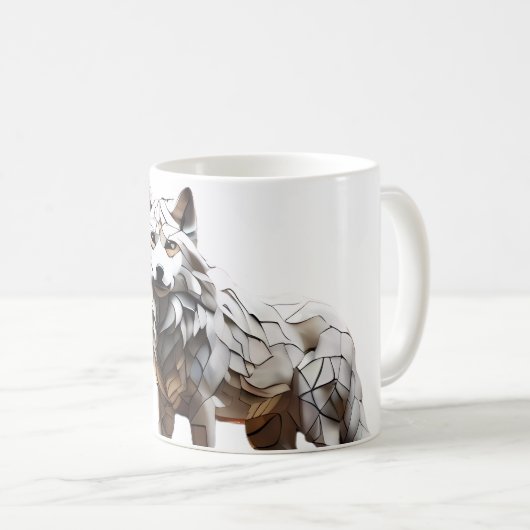 Mug Design de la moisissure de loup blanc (Devant droit)