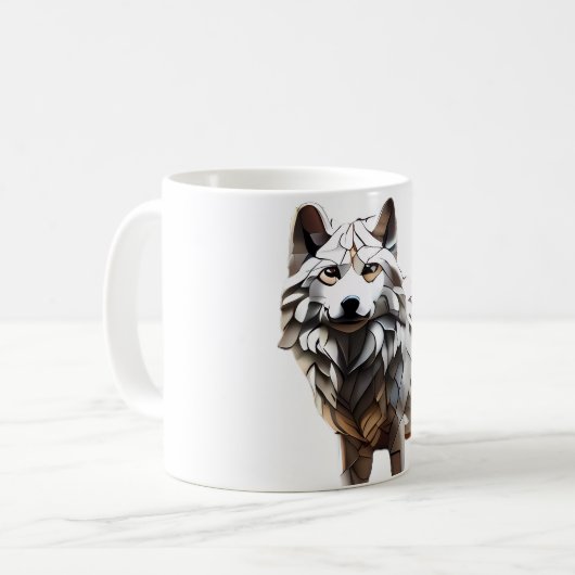 Mug Design de la moisissure de loup blanc (Devant gauche)