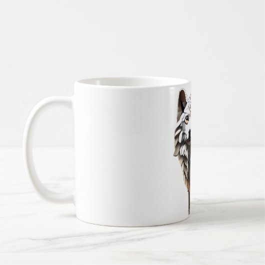Mug Design de la moisissure de loup blanc (Gauche)