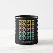 Mug Design de lettres rétro Crypto pour Cryptomonnaie (Centre)