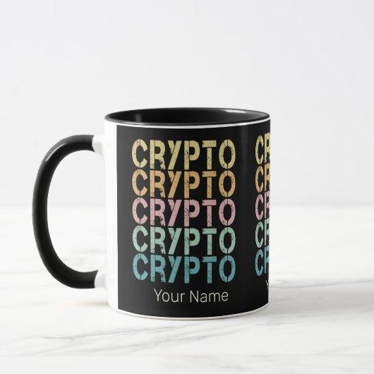 Mug Design de lettres rétro Crypto pour Cryptomonnaie (Gauche)