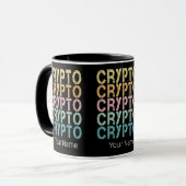 Mug Design de lettres rétro Crypto pour Cryptomonnaie (Devant gauche)