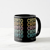 Mug Design de lettres rétro Crypto pour Cryptomonnaie (Devant droit)