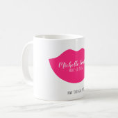 Mug Design de lèvres roses chaudes Maquilleur (Devant gauche)