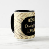 Mug Design de luxe Gold "Best Daughter Ever" (Devant gauche)