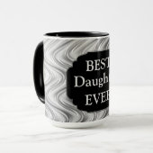 Mug Design de luxe "Meilleure fille jamais vue" en arg (Devant gauche)