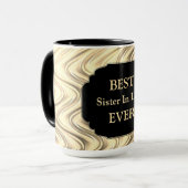 Mug Design de luxe "Meilleure soeur en droit jamais vu (Devant gauche)