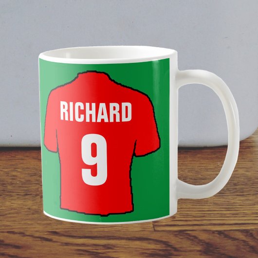 Mug Design de maillot de football en rouge.