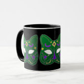 Mug Design de masque vénitien vert (Devant gauche)