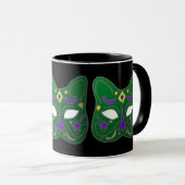 Mug Design de masque vénitien vert (Devant droit)
