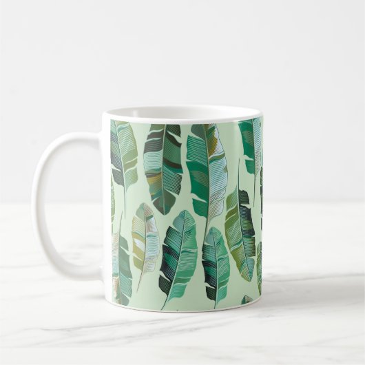 Mug Design de mode avec banane tropicale plantes (Gauche)