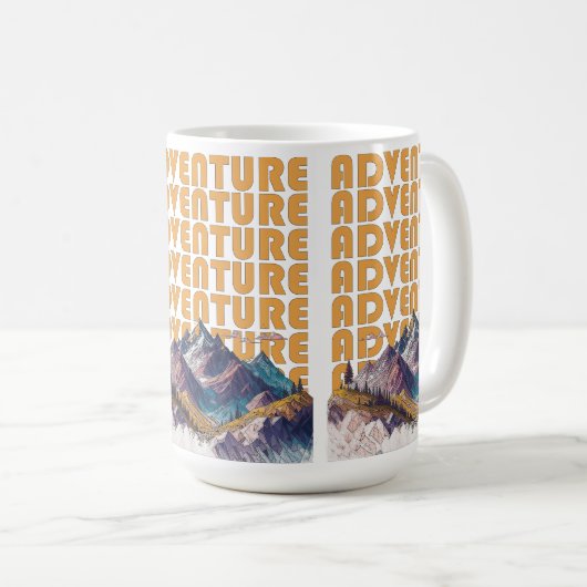 Mug Design de montagne d'aventure (Devant droit)