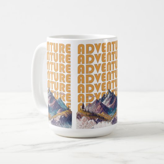 Mug Design de montagne d'aventure (Devant gauche)