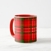 Mug Design de Motif de Noël Tartan rouge (Devant gauche)