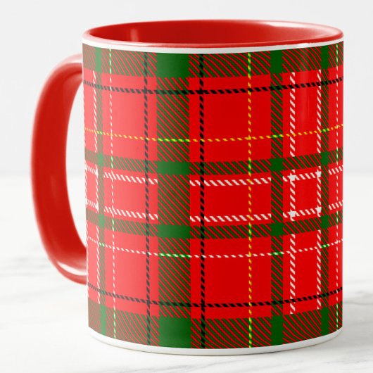 Mug Design de Motif de Noël Tartan rouge