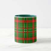 Mug Design de Motif de Noël Tartan vert (Centre)