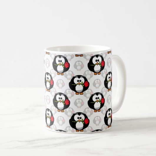 Mug Design de Motif de surface de pingouin mou Imprime (Devant droit)