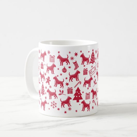 Mug Design de Noël Bull Terrier (Devant gauche)