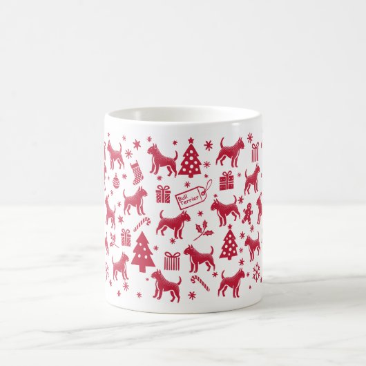 Mug Design de Noël Bull Terrier (Centre)