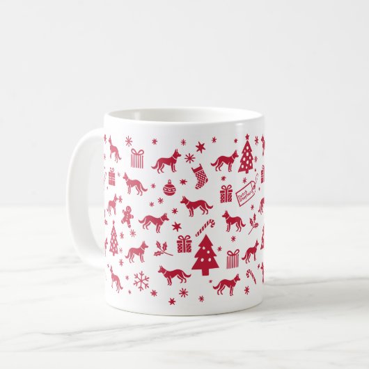 Mug Design de Noël pour berger néerlandais (Devant gauche)