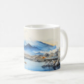Mug Design de peinture en aquarelle du Mont Fuji. (Devant droit)