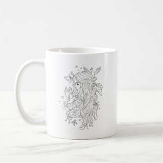 Mug Design de portrait esthétique féminine