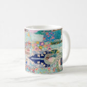 Mug Design de tapisserie Aqua et Blue Quilt (Devant droit)